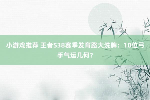 小游戏推荐 王者S38赛季发育路大洗牌：10位弓手气运几何？